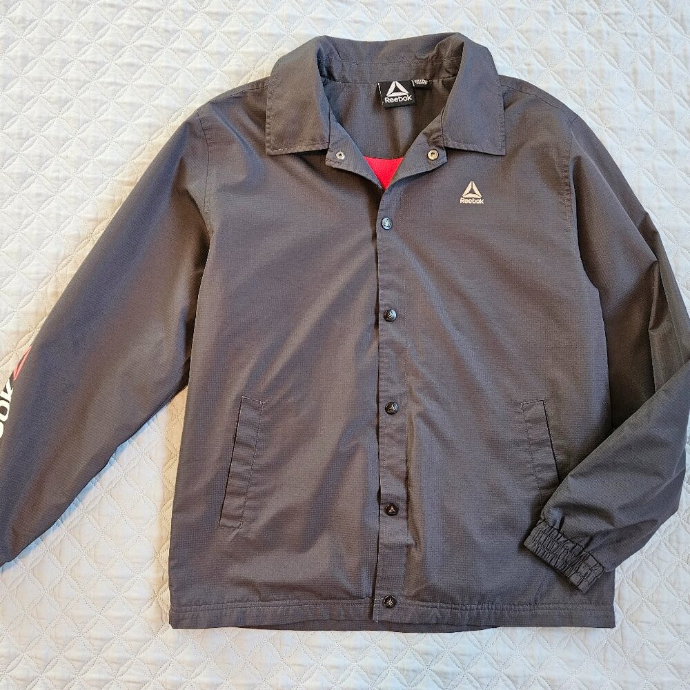 Reebok Teenager Lightly Fleece Lined Jacket Shirt Size XL (18-20) Black